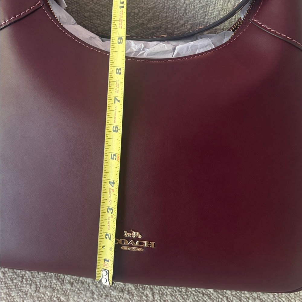 Coach Ella Bag Smooth Leather Burgundy Shoulder Bag NWT - Picture 7 of 8